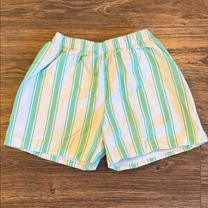 James & Lottie Conrad Mint Stripe Shorts for Children